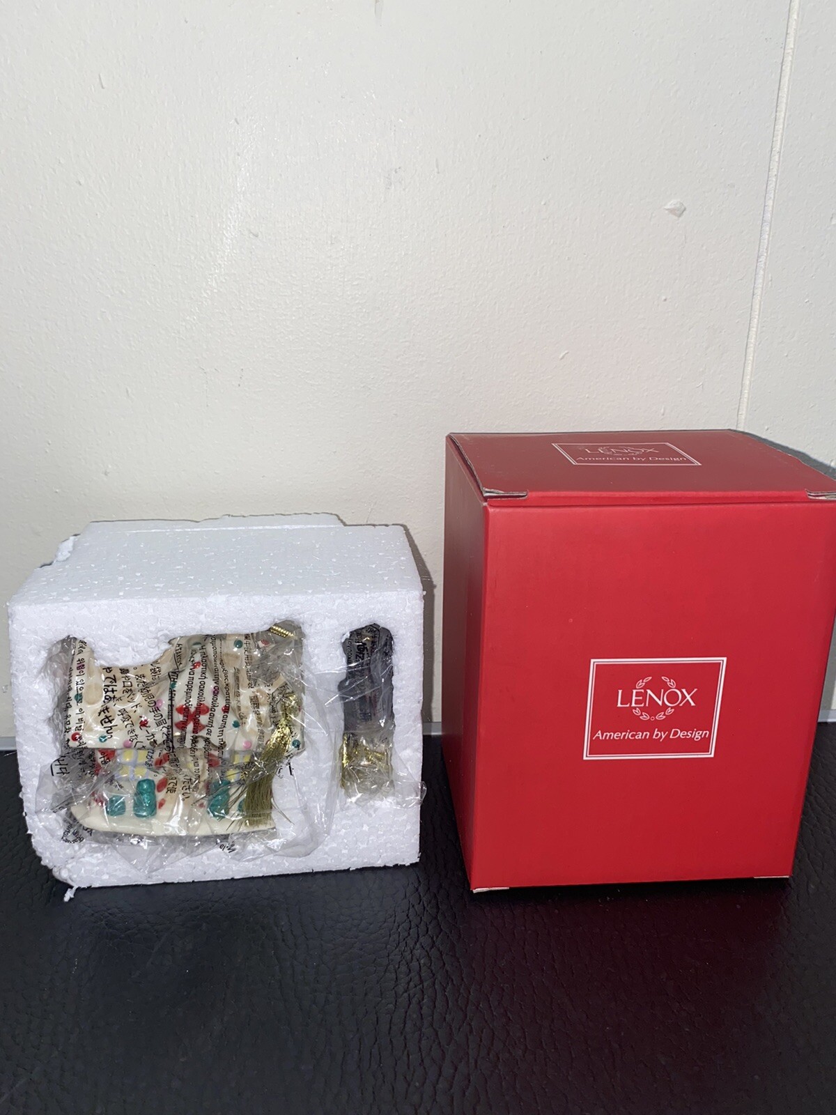 LENOX SWEET TREAT GINGERBREAD HOUSE PORCELAIN ORNAMENTS (SET OF 2