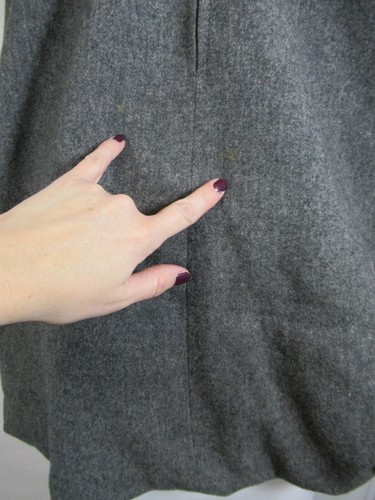 Vintage 60er Jahre Mod Lederkragen Wollkleid ärmellos Jeanne Campbell - Bild 9 von 9
