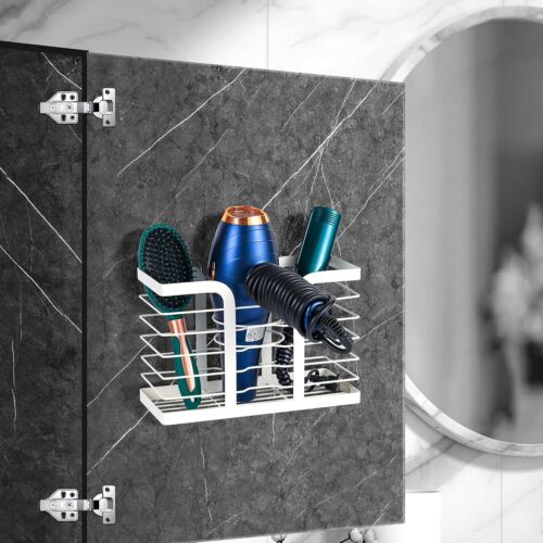 Hair Dryer Wall Mount Holder, Stainless Steel Organizer for Styling Tools - Picture 6 of 8