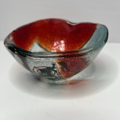 Angel Glass Collection Art Glass Bowl   Handmade in Greece   Limited Edition 