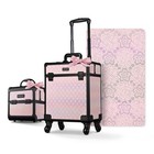 Byootique 2-Piece Makeup Train Case Cosmetic Organizer Kit Blush ForgetMeNot — photo 1