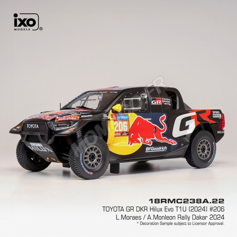 Miniature Toyota GR DKR Hilux Evo T1U IXO 1/18 collection haut de gamme Dakar 2024
