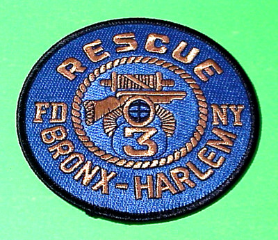 NEW YORK  FDNY  BRONX - HARLEM RESCUE 3  NY  4'' FIRE DEPT  PATCH  FREE SHIPPING!