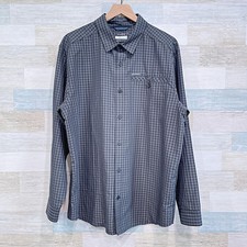 Columbia Declination Trail II Hiking Shirt Gray Plaid Omni Shade Mens Large