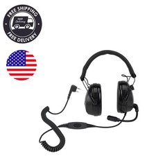 Foldable Two Way Radio Headset with Mic - Noise Reduction  Volume Control