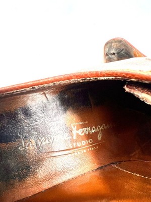 Salvatore Ferragamo Studio Shoes Brown Derby Made In Italy Men\'s 8D Nice Salvatore Ferragamo Studio Shoes Brown Derby Made In Italy  main image 4