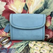 *RARE* Coach GLACIER Multifunction Purse #7219 Blue Leather Collectible VTG 90s