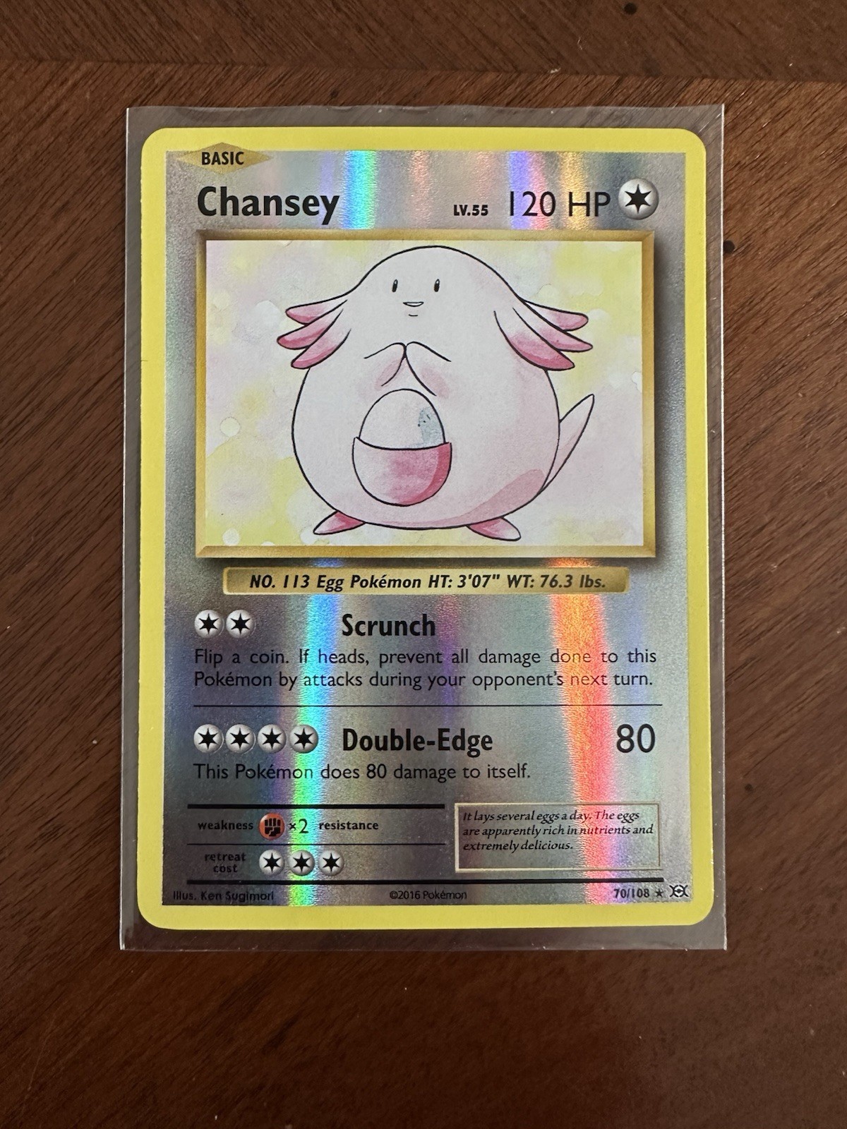 Chansey 70/108 XY Evolutions Reverse Holo 2016 Pokemon Card NM