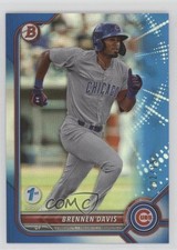 2022 Bowman 1st Edition Blue Foil 2/150 Brennen Davis #BPPF-37 h3c