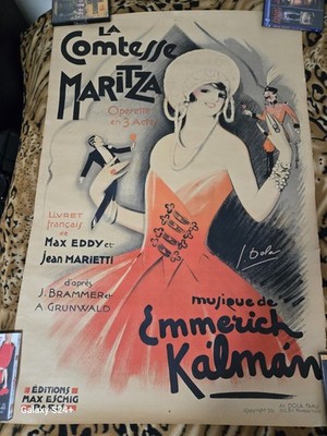 La Comtesse Maritza 1930 Original Operetta Poster Artist: Georges Dola Art Deco 