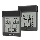 Raddy WT-1 Digital Black Window Thermometer | IP44 Waterproof Outdoor Indoor LCD