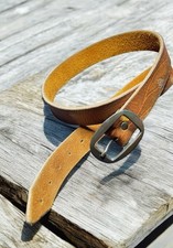 Vintage Hand Tooled Genuine Leather Belt Western Cowgirl Patina Weathered 30 31"