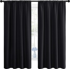 Black Blackout Curtain Blinds - Solid Thermal Insulated Window Treatment
