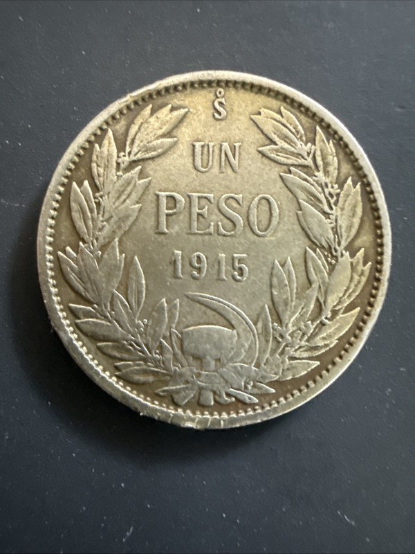 Chile 1 Peso 1915 Silver Coin(0.720)