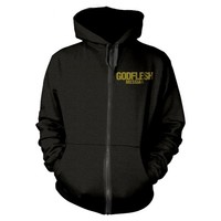 Godflesh - Messiah Black Hooded Sweatshirt With Zip Medium