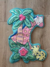 Vintage Giraffe Palm Tree Plush Soft Wall Hanging Art Baby Decor Bedtime Origina