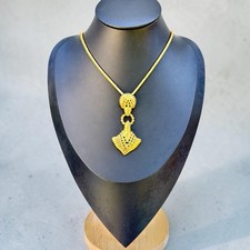 Anne Klein Gold Tone Necklace Woven Tassel Pe...