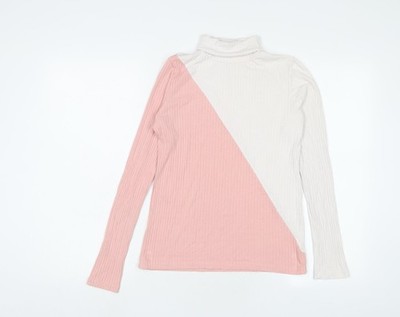Select Damen Rosa Viskose Basic T-Shirt Größe 14 Rollkragen