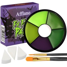 Halloween Green Cream Face  Body Paint Makeup Kit 6 Colors Easy to Blend 6