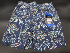 New Men's Kirkland Signature Dark Blue Multi Floral Swim Shorts Size L 3