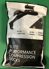 Elite Performance Compression Socks for Women  Men Black 6 L/XL