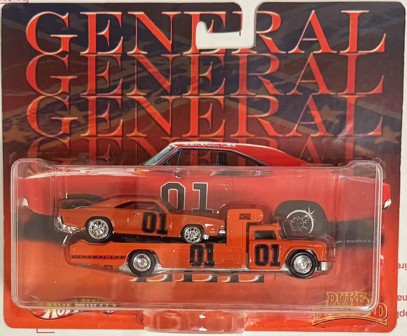 Custom Hot Wheels Team Transport General Lee '69 Dodge Charger Dukes w ...