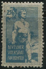 Austria 1918 German People's Council for Bohemia Cinderella Stamp