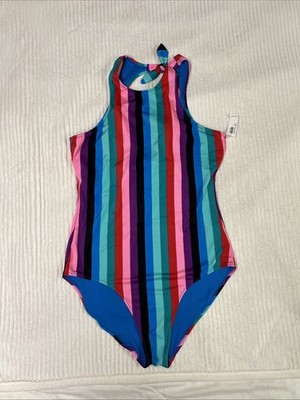 NWT Old Navy Striped One Piece Plus Size Swimsuit XXL Tall Built In Bra