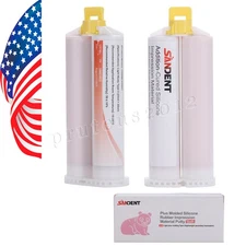 2Pc Dental Impression Material Light Body Fast Set Putty Silicone Catalyst 50ML