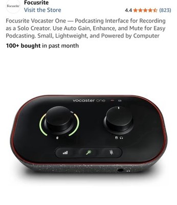 Focusrite Vocaster One Podcast Audio Interface For Solo Podcasting Quality Sound
