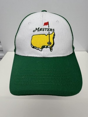 Masters Golf Tournament SnapBack Hat Mesh Trucker Cap Green & White Embroidered