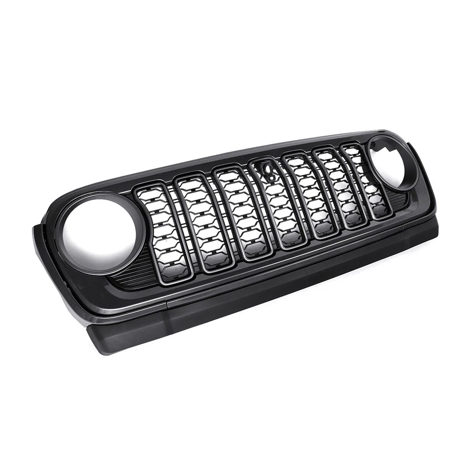 Granite Crystal Grill W/ Camera Hole For 2018-2024 Jeep Wrangler Gladiator JL JT Foto 3 de 4