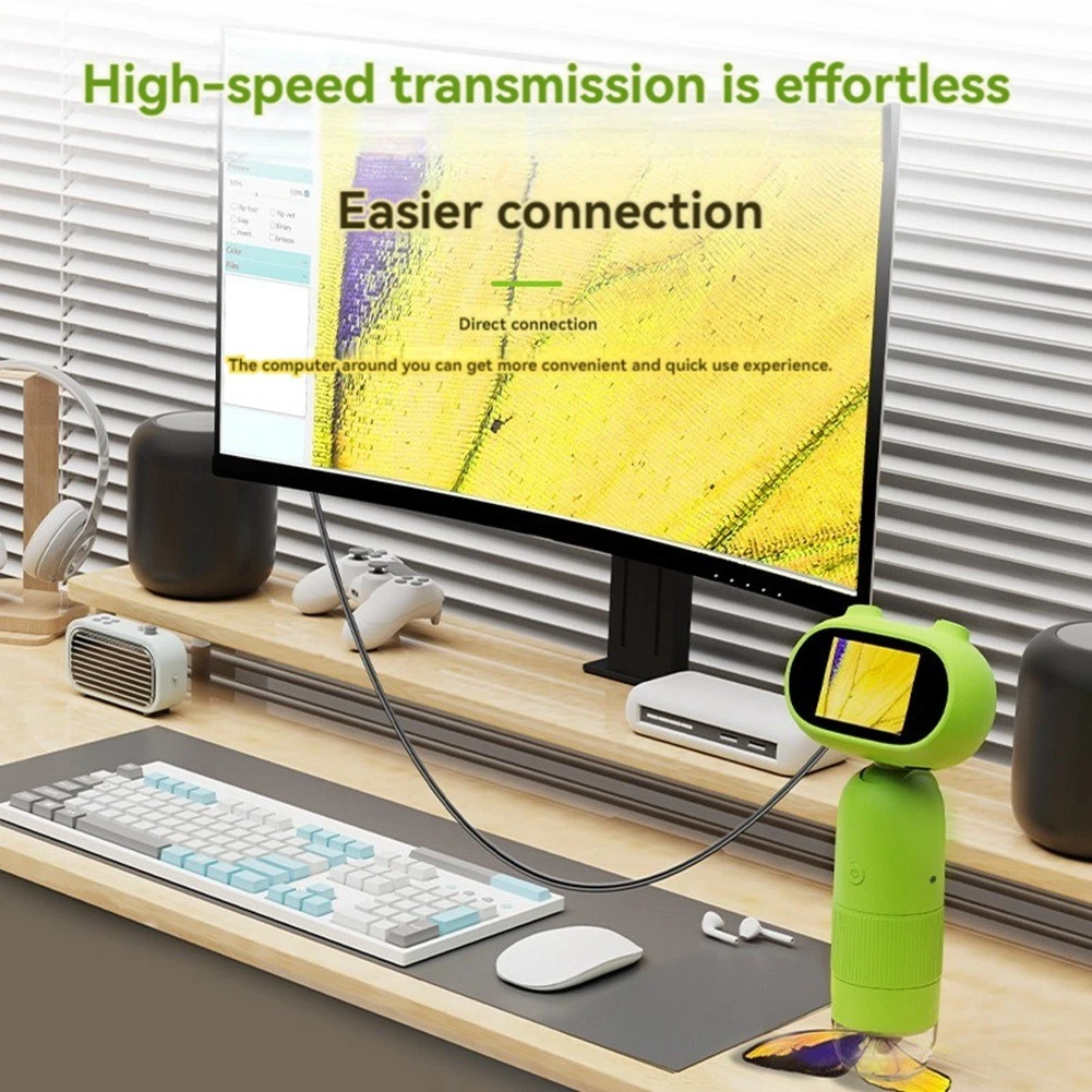 Digital Microscope Handheld Microscope with 2inch IPS Screen 1000X Portable3936