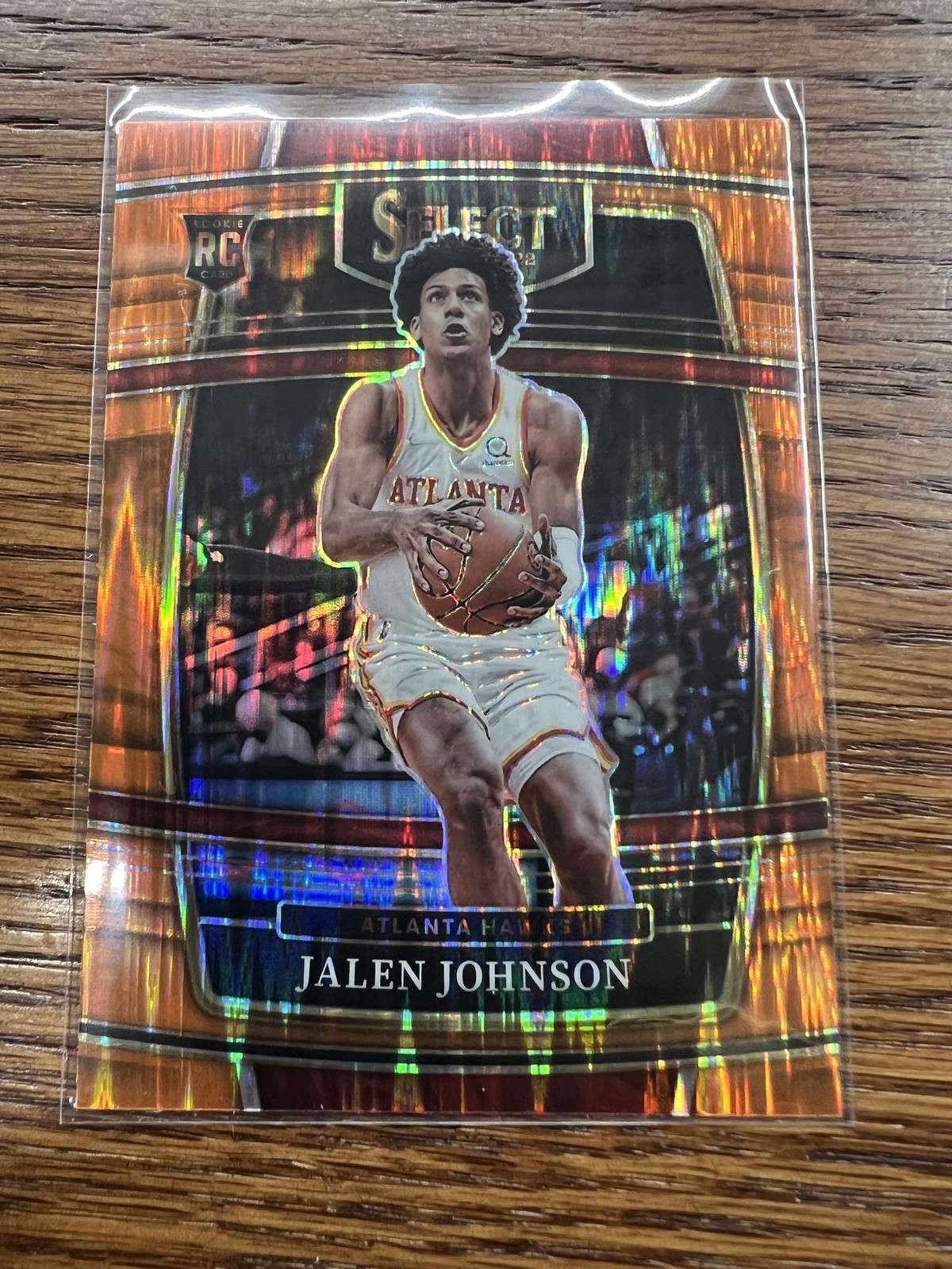 2021-22 Panini Select #17 Jalen Johnson Orange Flash Prizms