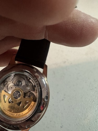Seiko Presage Automatic. Brown/ Coffee Color Dial With Gold Case. Leather Strap - Picture 2 of 7