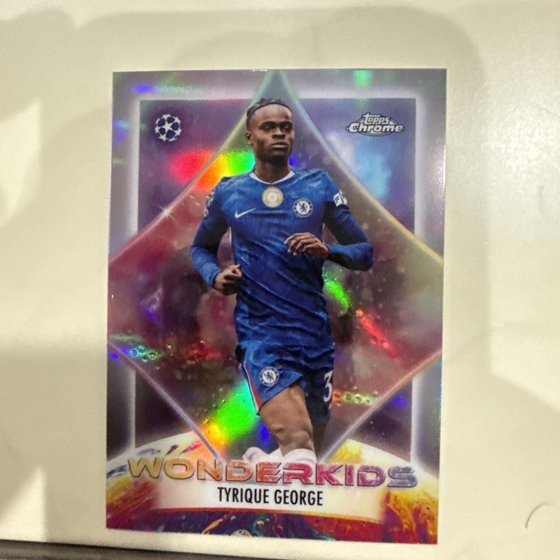 Tyrique George 2025-26 Topps Chrome UCC Wonderkids #WK-14 Chelsea FC