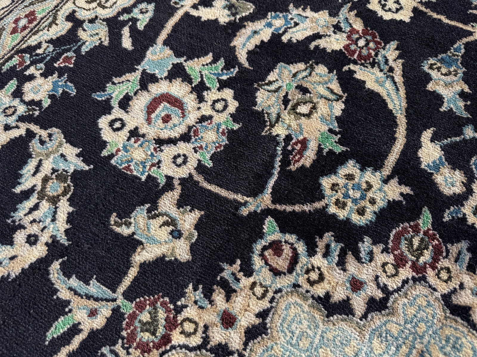 7x10 BLUE ORIENTAL RUG ANTIQUE wool vintage handmade handwoven fine 6x9 7x9 6x10