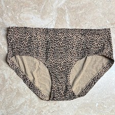 Warner s Tan Brown Leopard Print Panty Brief XL NWOT