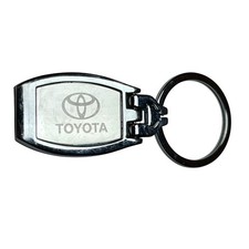 Vintage Toyota Logo Au-Tomotive Stainless Steel Keychain Keyring RECTANGULAR