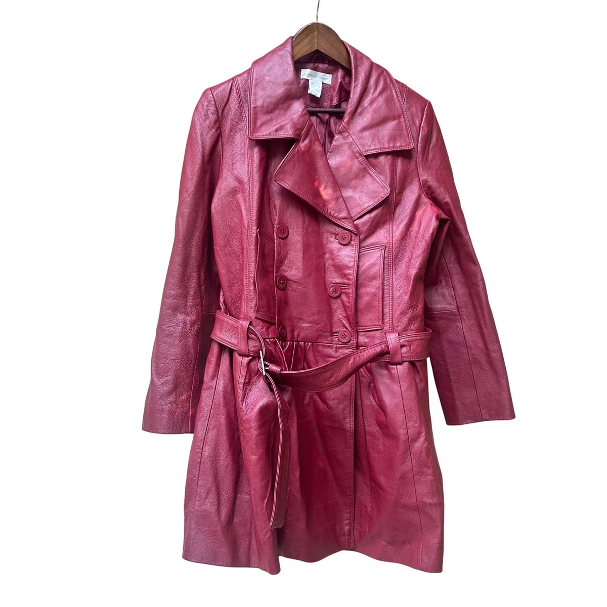 Newport News Leather Outer Shell Coats, Jackets & Vests Trench