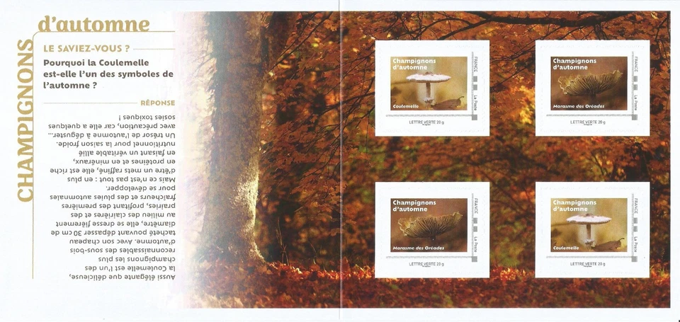 COLLECTOR FRANCE NEUF** 2025 - "CHAMPIGNONS d'AUTOMNE" - 4 timbres (4ème trim) - Photo 2/2
