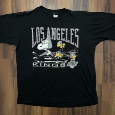 Vintage NHL Los Angeles Kings Charlie Brown Snoopy NHL Hockey T Shirt Size Large