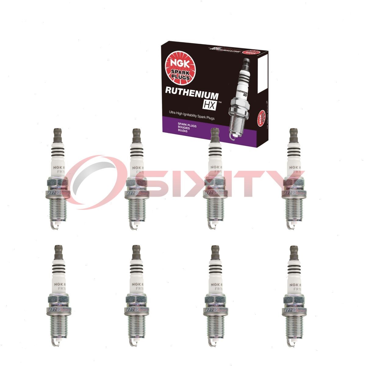 8 pcs NGK Ruthenium HX Spark Plugs for 2008-2015 Audi R8 4.2L V8 - Engine xs
