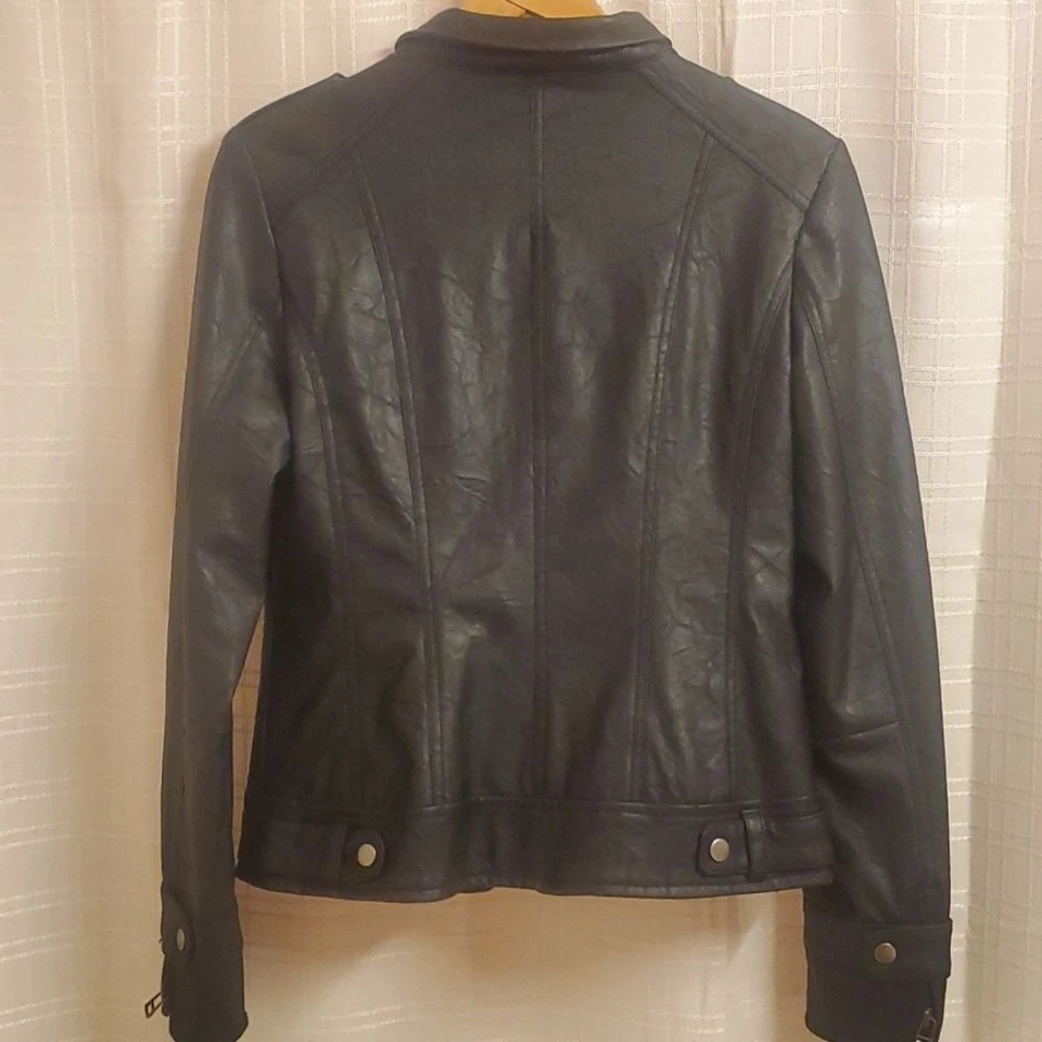 Moto Mujer Talla Mediana Imitación Cuero Jack BB Dakota Chaqueta Negro Motocicleta Foto 2 de 4