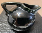 Frankoma Ada Clay #553 MINI BALL CREAMER 1942-1957 ONYX BLACK. 2.5X3 INCHES