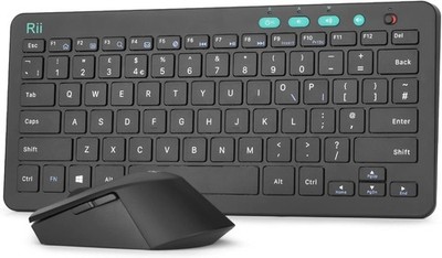 Kabelloses Tastatur und Maus Set, Rii RKM709 Tastatur & Maus Ultra-Slim Größe UK