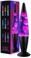 JAMBO 16" Purple Lava Lamp w/ White/Pink Wax - Relaxing Liquid Light