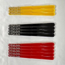 Vintage Pan Am Swizzle Sticks Lot 12 Airline Memorabilia Red Black Yellow