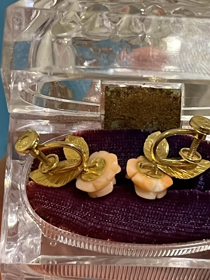 Pendientes Talla Coral 1/20 12k G.f Foto 3 de 4