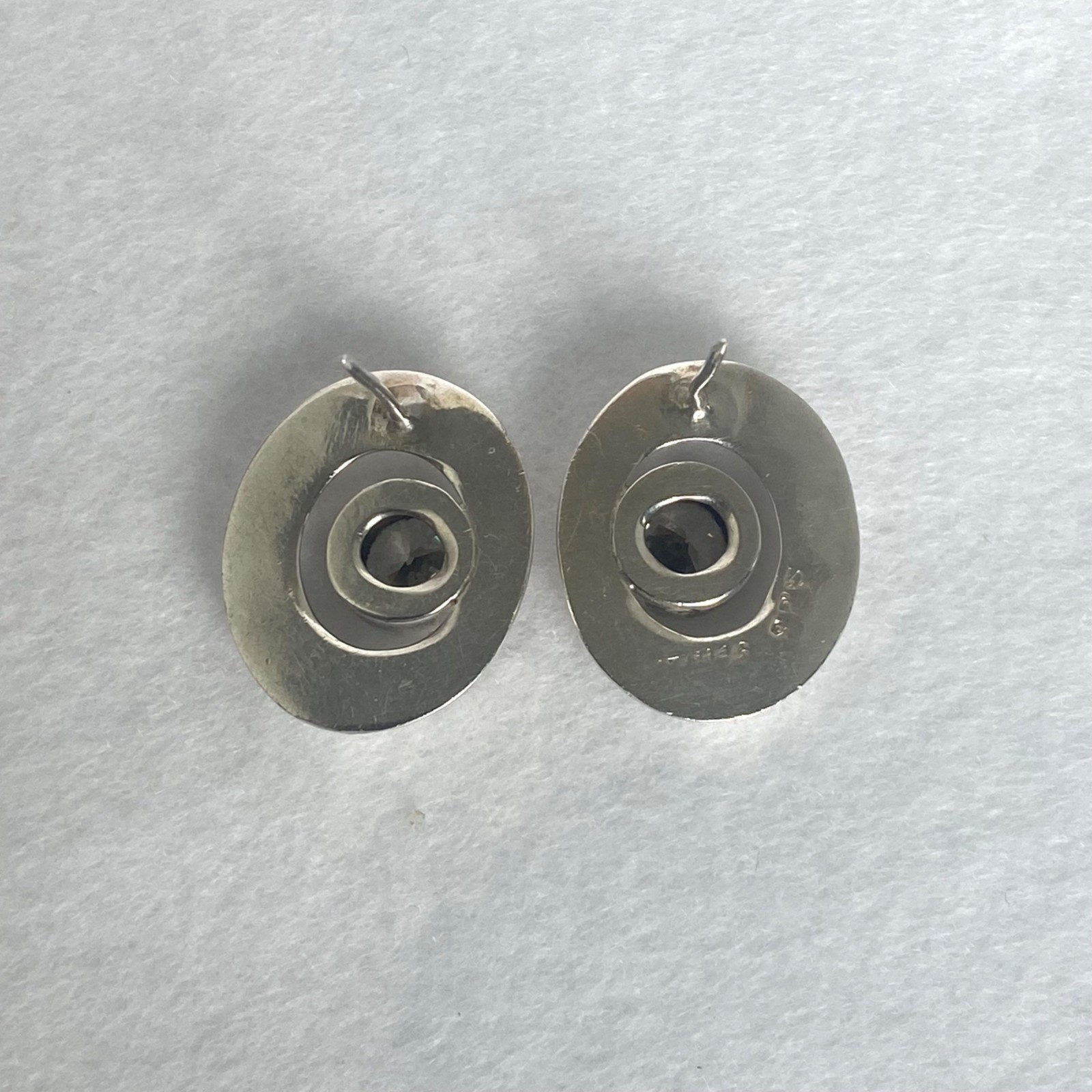 Solid Sterling Silver 925 Large Heavy Geometric O… - image 4